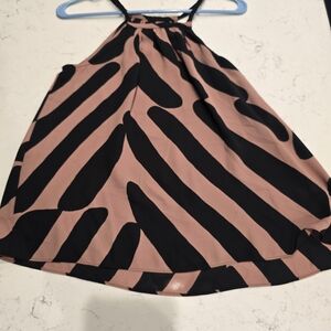 LOFT Black and Pink Striped Top